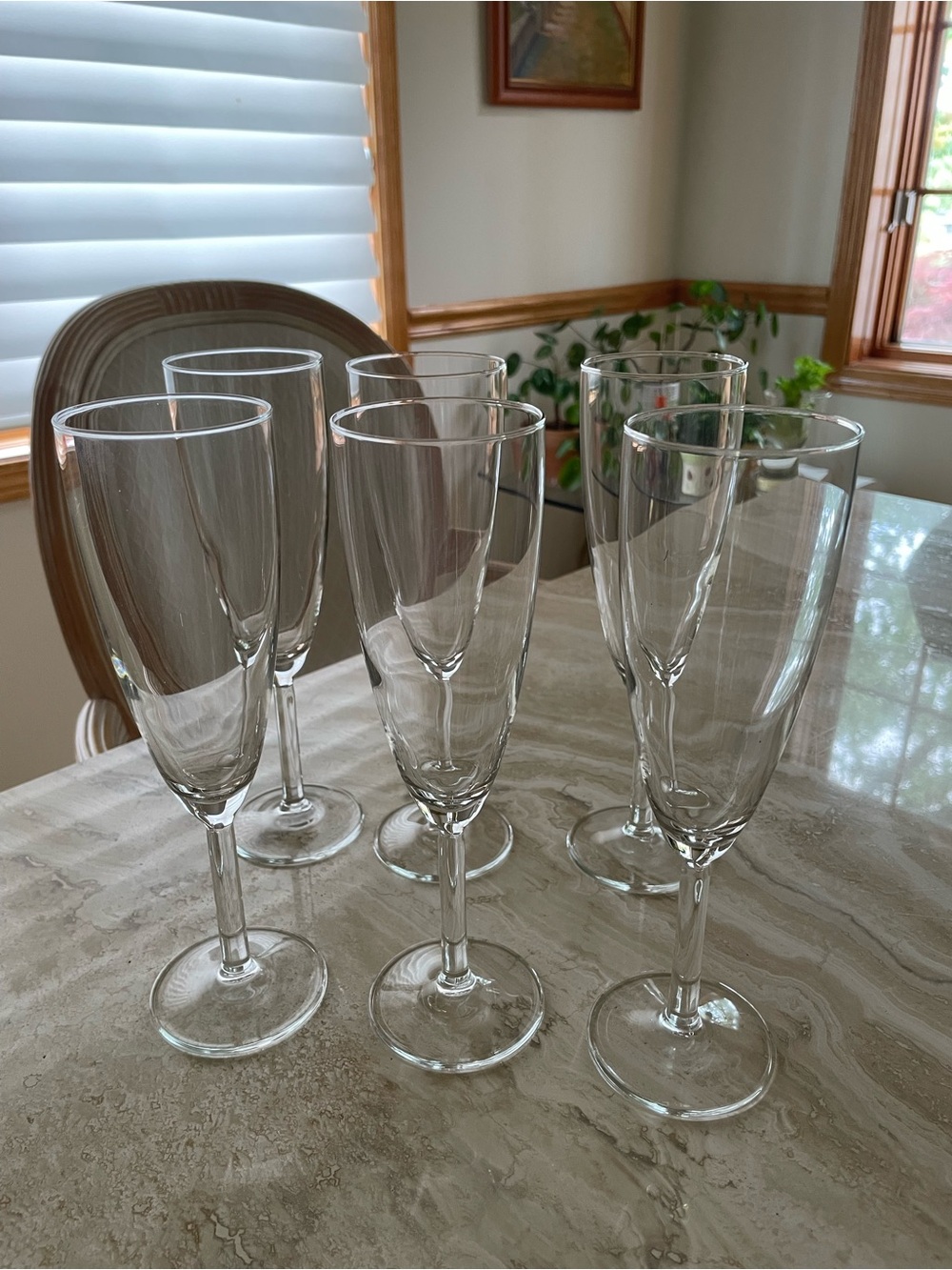 *NEW* Clear Glass Champagne Flutes - Set of 6